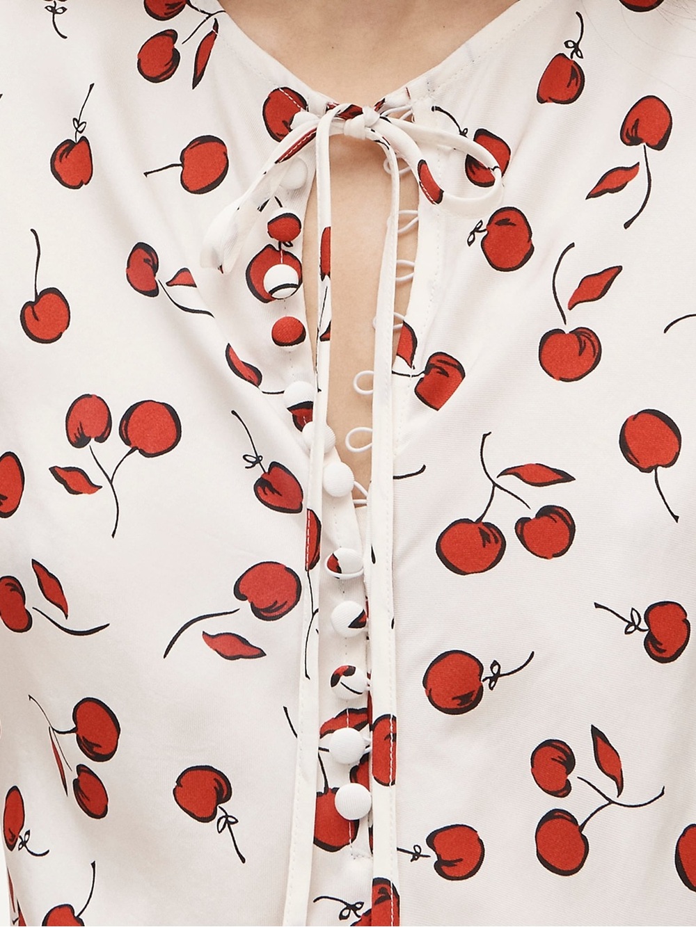 NWOT J. Crew White Maxi Dress with Red Cherry Print - Picture 4 of 11